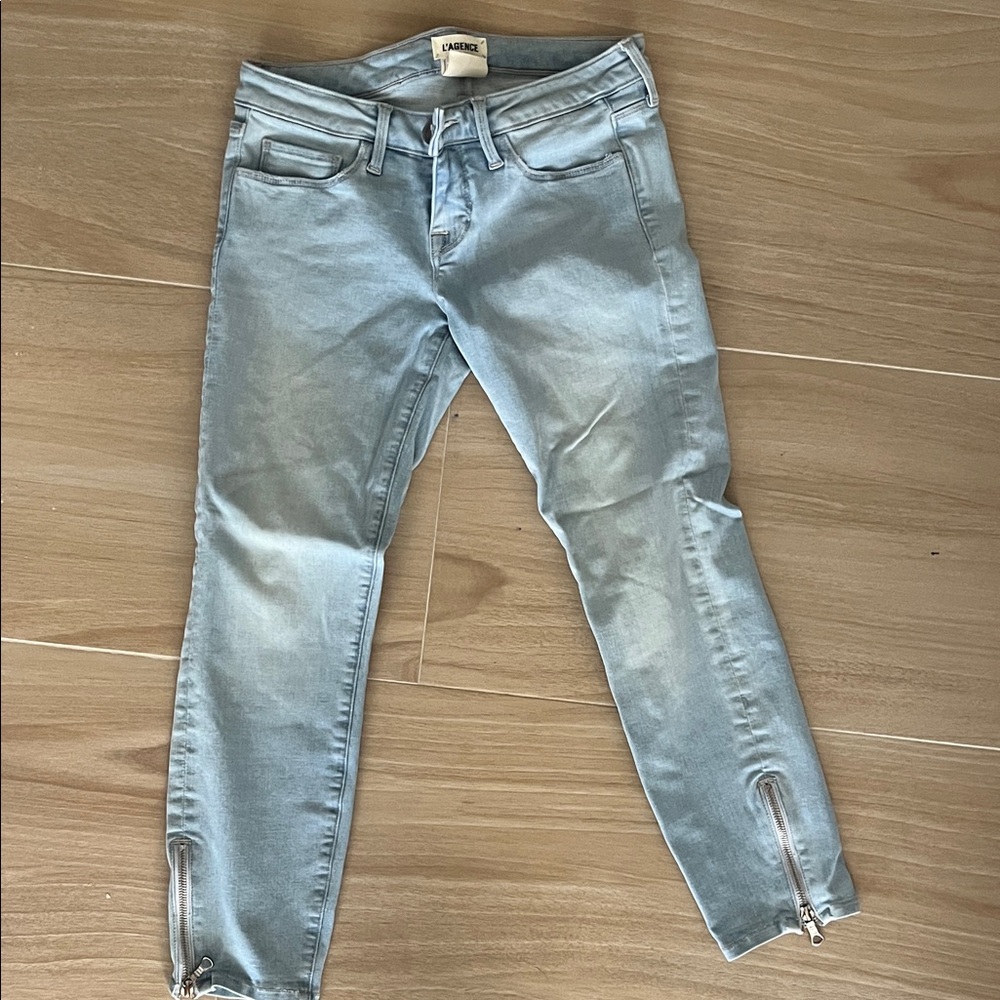 L'AGENCE Light Blue Ankle Jeans